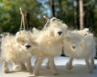 Needle Felted Wool Sheep ornament