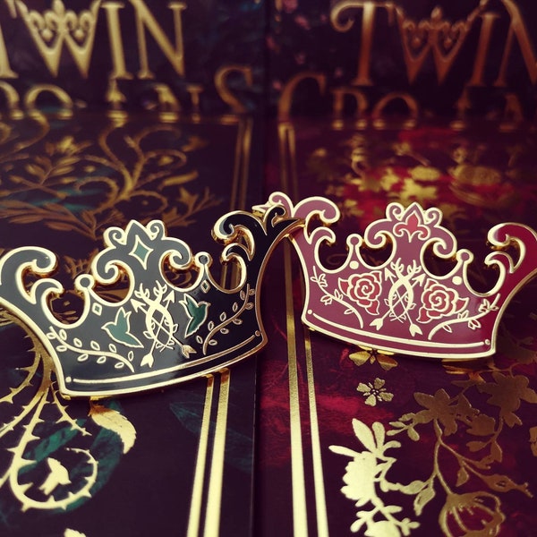 Twin Crowns Wren and Rose book inspired bookish pins
