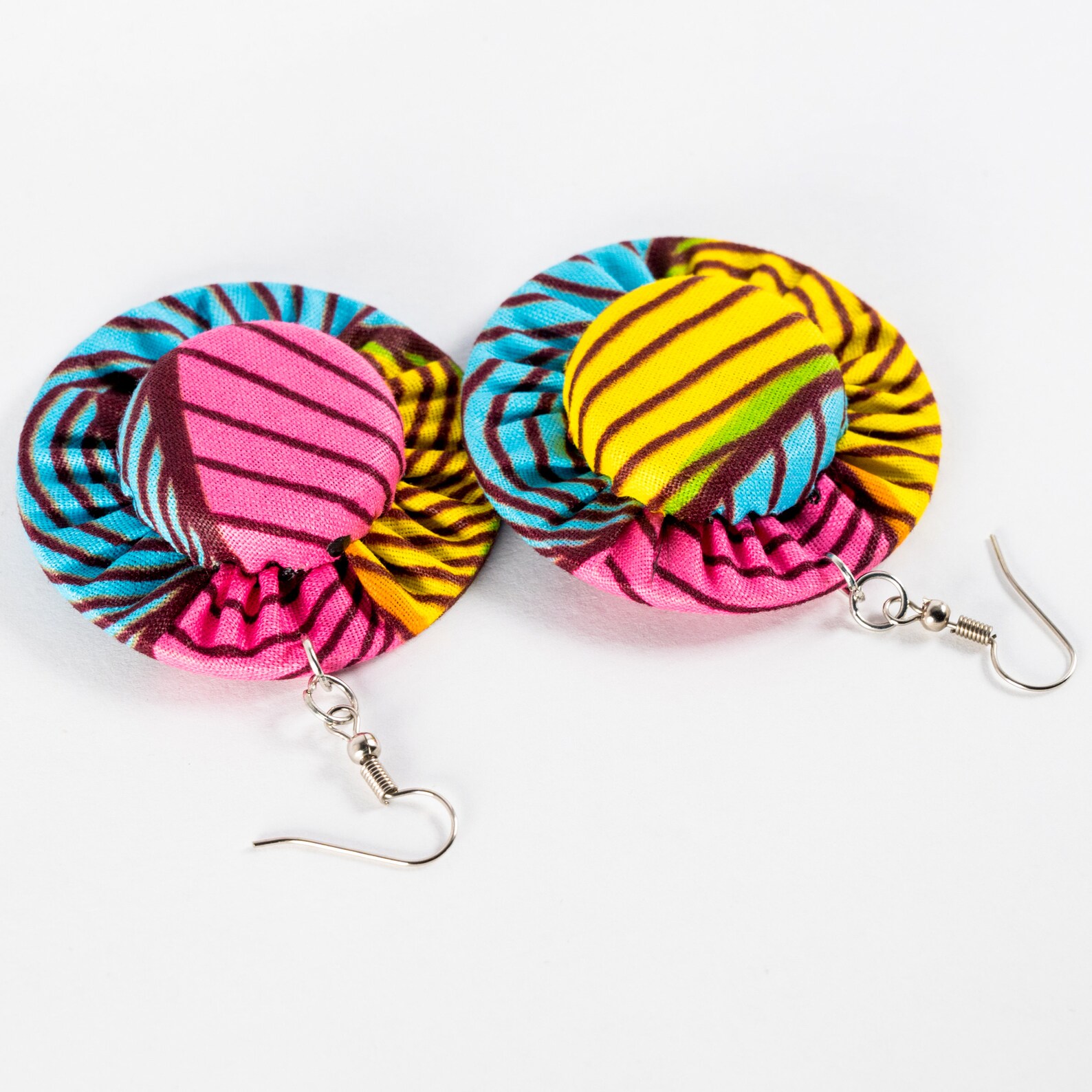 Small Earrings Fabric Earrings Recycled Earrings Dangle Etsy