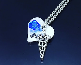 DOCAZON | Medical Charm Initial Necklace for Doctor Physician Assistant Nurse Practitioner Medical Student Nursing School