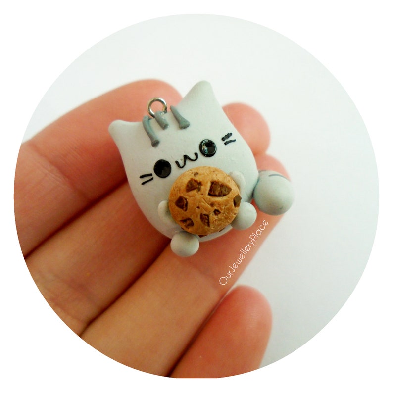 Handmade Cat Polymer Clay Kawaii Pusheen Charm Pusheen Polymer Clay Kitten Polymer Clay Pusheen Charm