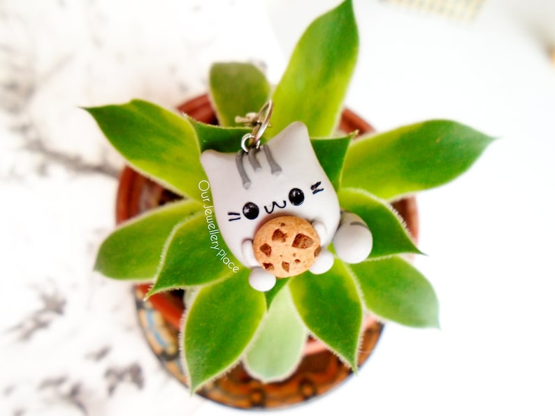Handmade Cat Polymer Clay Kawaii Pusheen Charm Pusheen Polymer Clay Kitten Polymer Clay Pusheen Charm