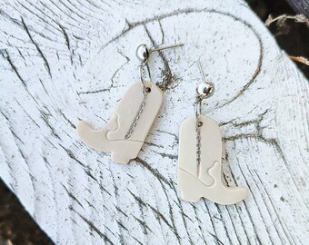 Oorbellen in westerse stijl, cowboylaarzen, oorbellen cowgirl-laarzen, oorbellen in landelijke stijl, sieraden in westerse stijl, laarzen met koeienprint, oorbellen