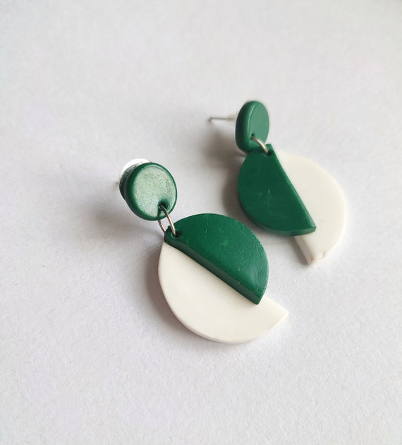 Polymer Clay Earrings, Geometric Earrings, Handmade, Gift