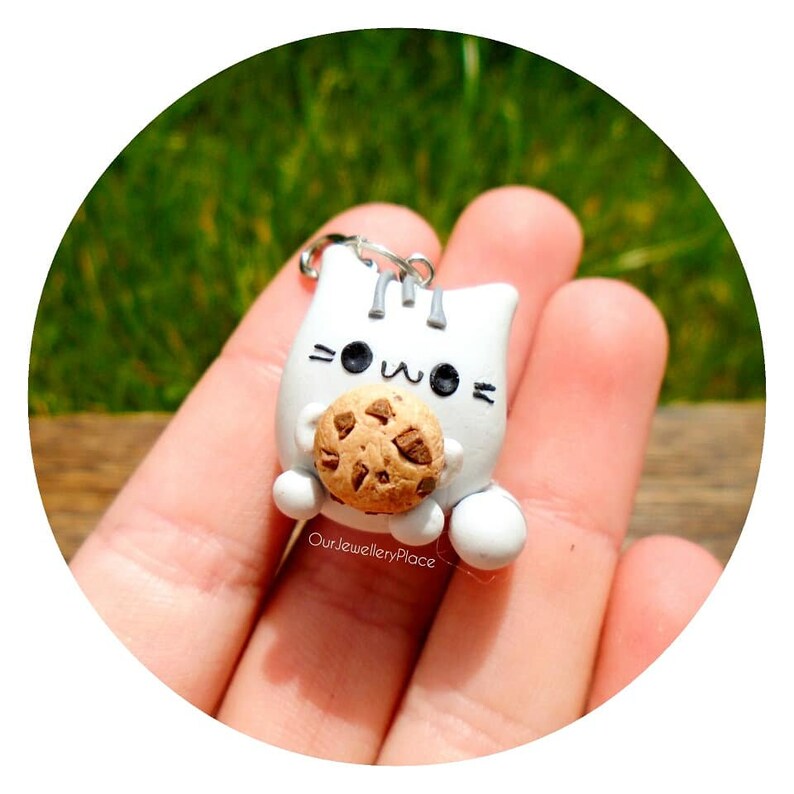 Handmade Cat Polymer Clay Kawaii Pusheen Charm Pusheen Polymer Clay Kitten Polymer Clay Pusheen Charm