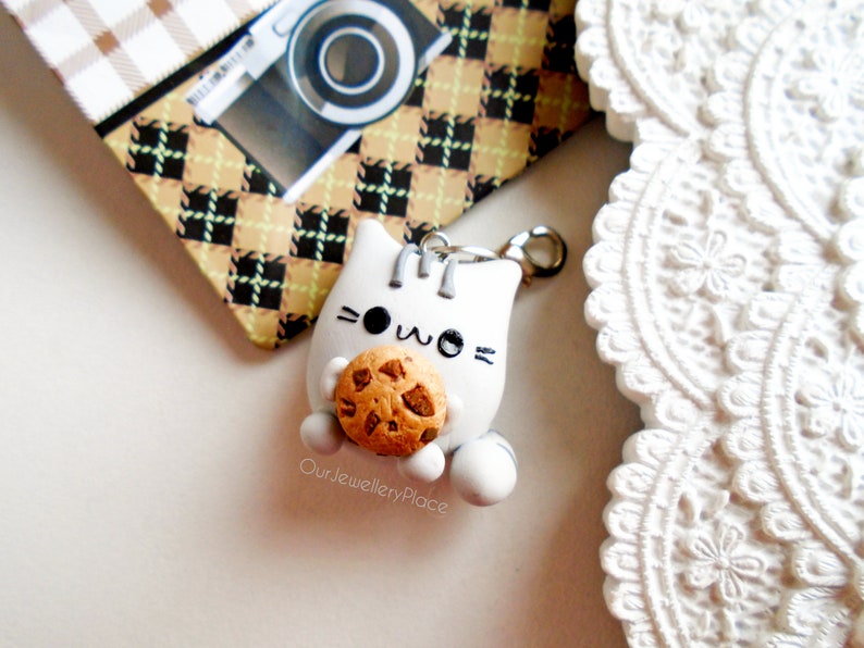 Handmade Cat Polymer Clay Kawaii Pusheen Charm Pusheen Polymer Clay Kitten Polymer Clay Pusheen Charm