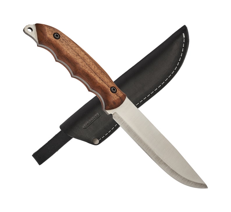 BPS Knives HK5 Handmade Bushcraft Knife Full Tang Knife Carbon Steel Fixed Blade Knife Scandi Grind & Leather Sheath Bushcraft Gift Knife image 9