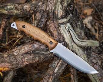 BPS Knives HK5 - Stal węglowa 1066 Bushcraft Full Tang Nóż i skórzana pochwa Outdoor Camping, Survival, Fishing, Hunting, Bushlore