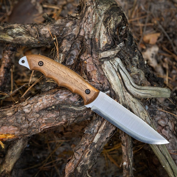 BPS Knives HK5 - Stal węglowa 1066 Bushcraft Full Tang Nóż i skórzana pochwa Outdoor Camping, Survival, Fishing, Hunting, Bushlore