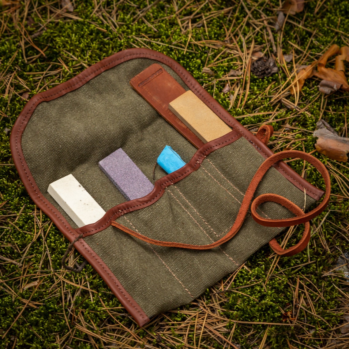 BPS Knives Sharpening Kit 3 Stones 80 240 800 and Leather Etsy