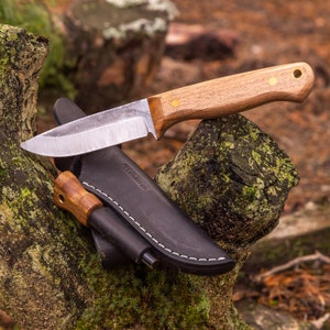 BPS Knives Bushmate Designed by DBK Bushcraft Knife Fixed-Blade Carbon Steel Knife with Leather Sheath and Firestarter Full Tang Knife image 1