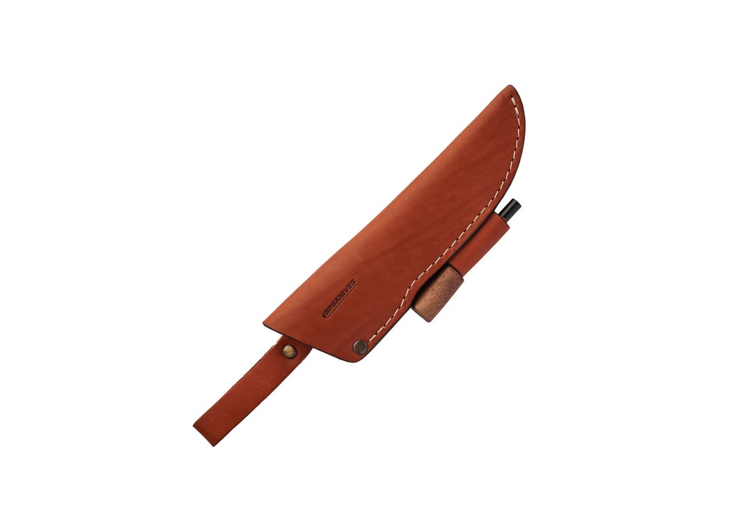 BPS Knives Leather Sheath With Ferro Rods for Fixed Blade Knife up to 9