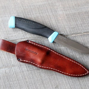 Leather knife sheath, knife case for Mora Companion, knife belt case, leather belt holster, fixed blade knife, leather man sheath image 2