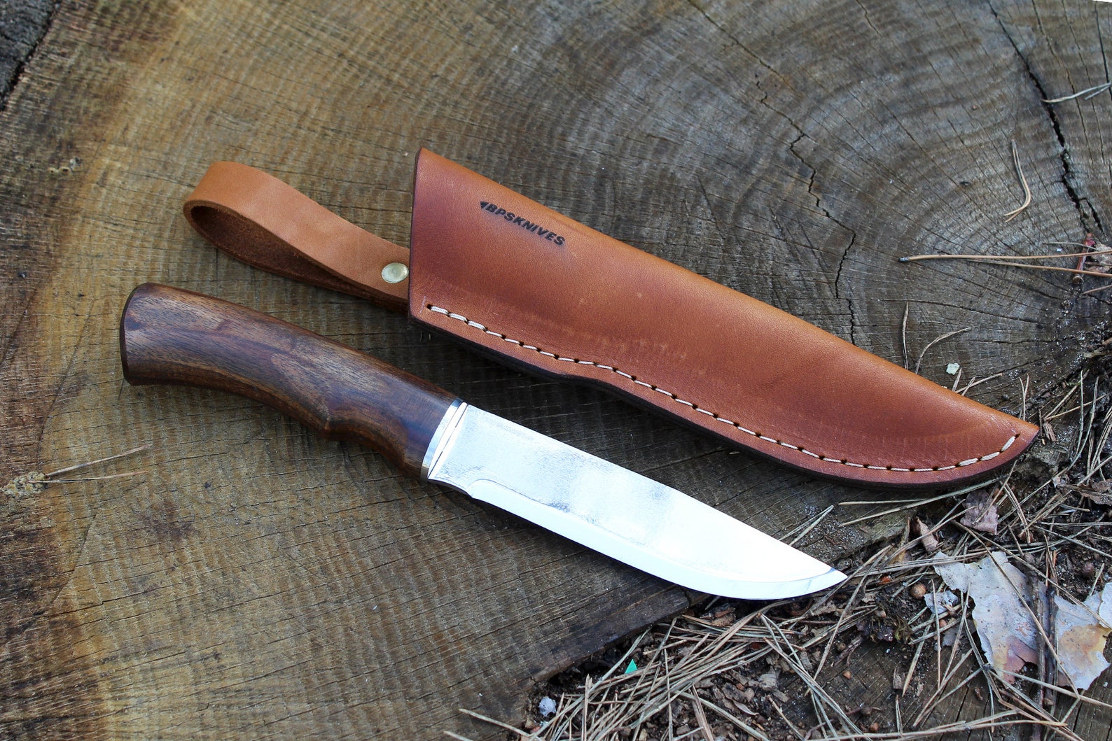 BPS Knives BK06СS Classic Bushcraft Knife Made of Carbon Steel Etsy