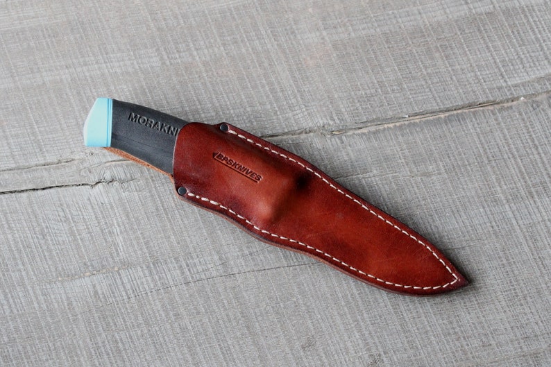 Leather knife sheath, knife case for Mora Companion, knife belt case, leather belt holster, fixed blade knife, leather man sheath image 3