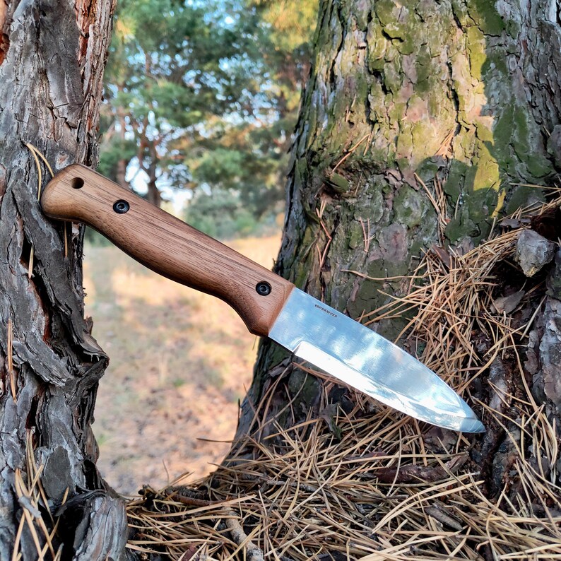 BPS Knives B1S Woodlore Knife Bushcraft Knife With Leather Etsy