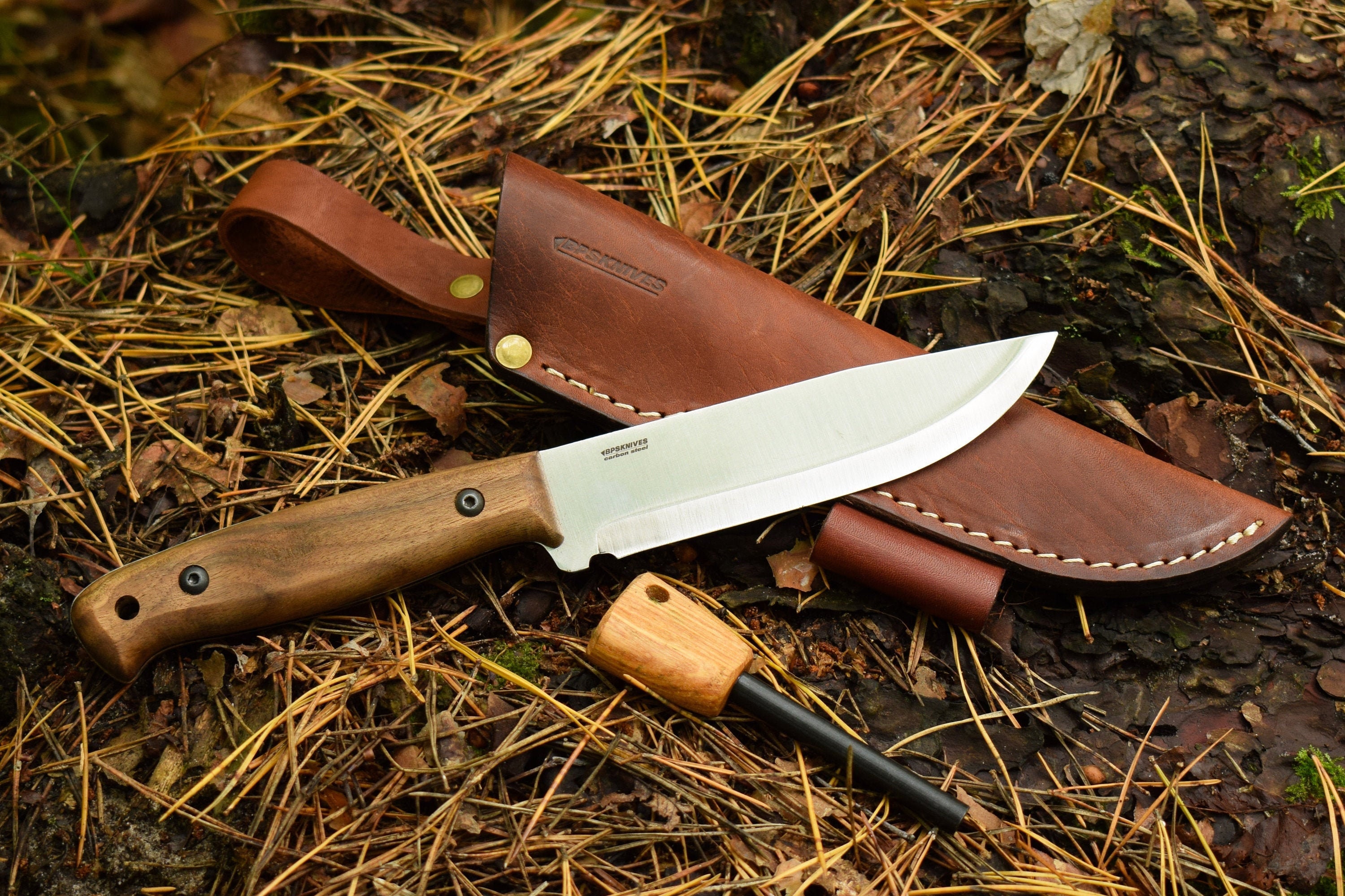 BPS Knives Adventurer Hunting Full Tang Knife with Leather Etsy