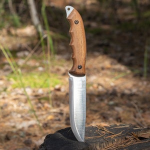 BPS Knives HK5 Handmade Bushcraft Knife Full Tang Knife Carbon Steel Fixed Blade Knife Scandi Grind & Leather Sheath Bushcraft Gift Knife image 4