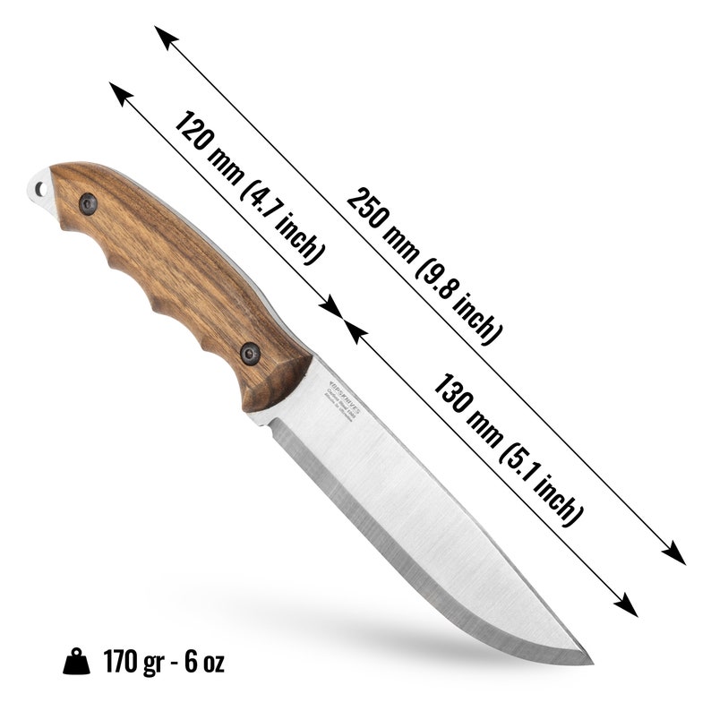 BPS Knives HK5 Handmade Bushcraft Knife Full Tang Knife Carbon Steel Fixed Blade Knife Scandi Grind & Leather Sheath Bushcraft Gift Knife image 2