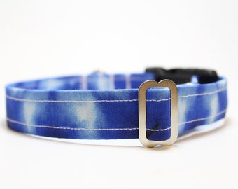 Metallic Sturdy Cloth Dog Collar Cute Plastic Buckle Geode Dog Collar Pet Accessories Blue Marble Dog Collar Tough Flat Dog Collar