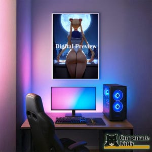 Moon Scout fanart poster-Waifu poster-anime poster-fantasy art