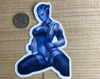 Pegatina de fanart de alienígena azul