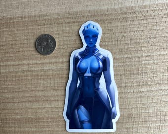 Pegatina de fan art de extraterrestre azul