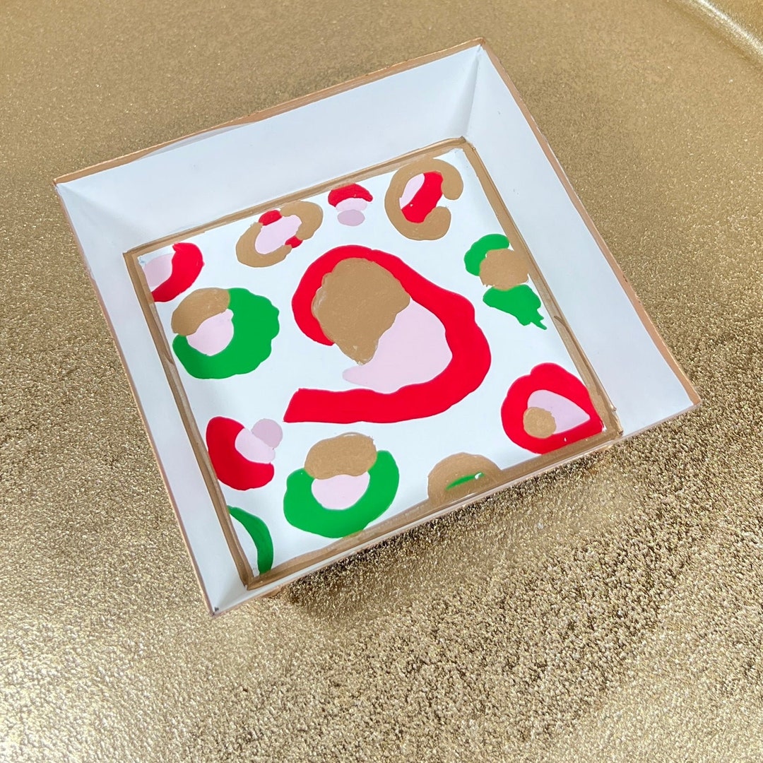 Jaye's Studio Holiday Cheetah Cocktail Napkin Tray Etsy