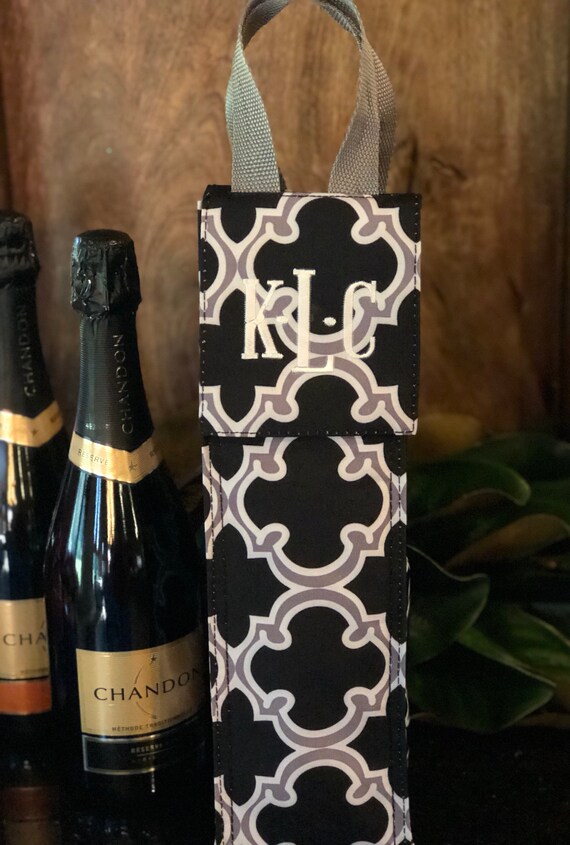 personalized insulated wine tote