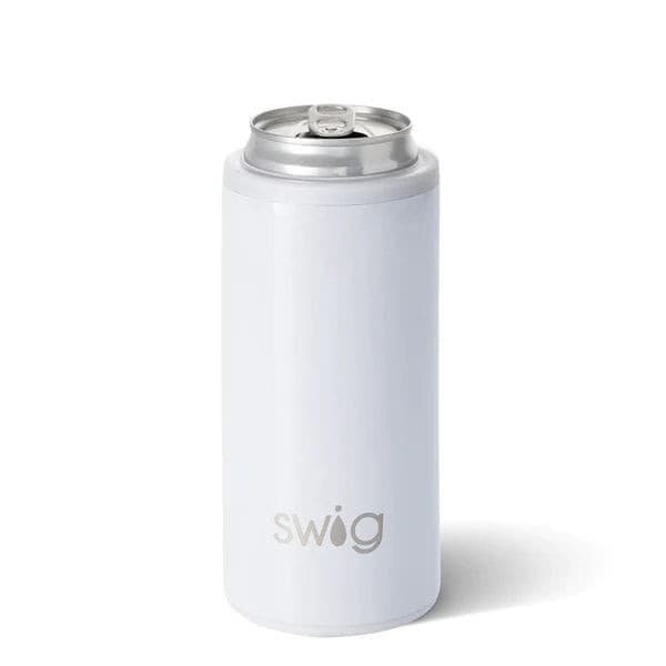 SWIG Shimmer Diamond White Skinny Can Cooler (12oz)