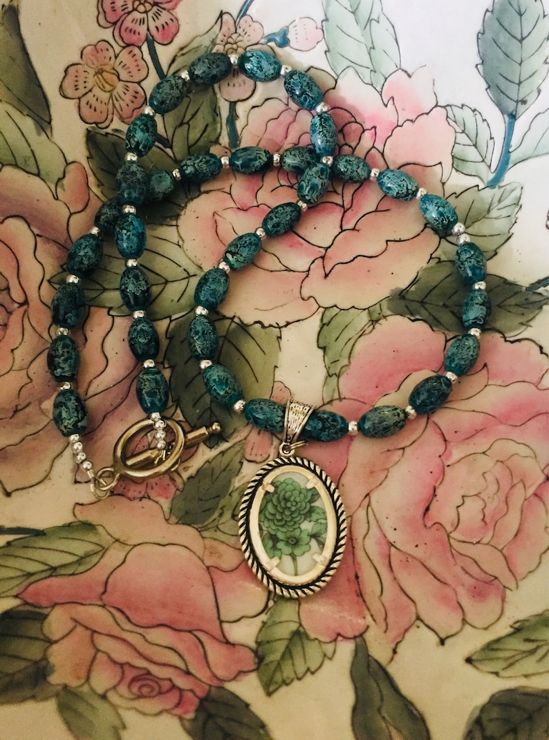 Broken Plate Jewelry Jewelry Beaded Necklace Flower Etsy