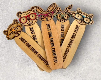 Marcapáginas de madera con forma de animal