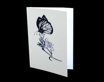 A6 Recycling illustrierte Aquarelle handgezeichnete Schmetterling Grußkarte