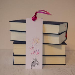 Unicorn Bookmark Handmade drawn Mythical Creature , Unicorn Gift