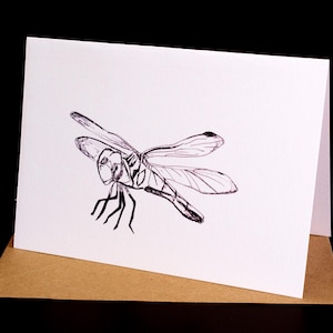 A6 Illustrated Dragonfly Watercolour Inks Hand-Drawn Greetings Card