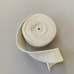 Bio Elastics - 28mm Natural Rubber Organic Cotton, Flat Biodegradable Elastic for Clothing