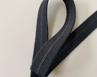 Bio Elastics - 15mm Black Natural Rubber Organic Cotton, Fold Over Biodegradable Elastic for Clothing