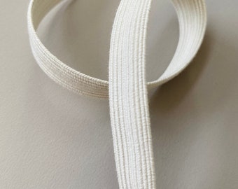 13mm Natural Rubber Organic Cotton, Flat Biodegradable Elastic for Clothing