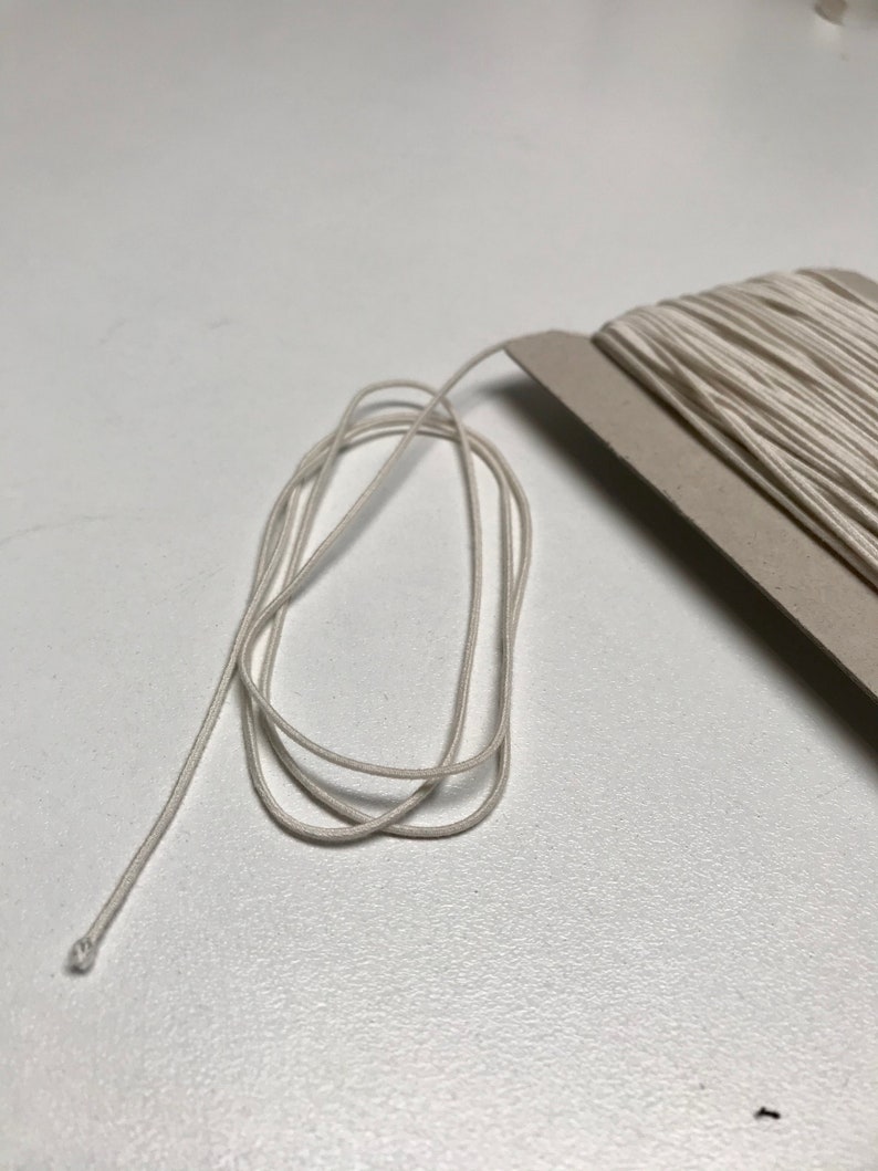 1.1mm Natural Rubber Organic Cotton Round Biodegradable Elastic for ClothingAccessories