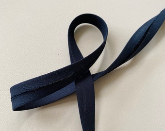 Organic Tapes - Bias Binding Tape- Black Organic Cotton Poplin 12mm full fold