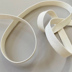 Bio Elastics - 10mm Natural Rubber Organic Cotton, Flat Biodegradable Elastic for Clothing