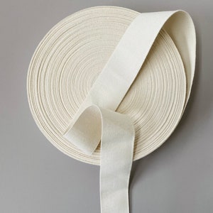 Bio Elastics - 50mm Natural Rubber Organic Cotton, Flat Biodegradable Elastic for Clothing
