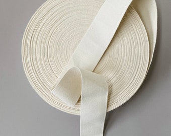 Bio Elastics - 50mm Natural Rubber Organic Cotton, Flat Biodegradable Elastic for Clothing