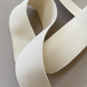 Bio Elásticos - Algodón orgánico de caucho natural de 40 mm, elástico plano biodegradable para ropa