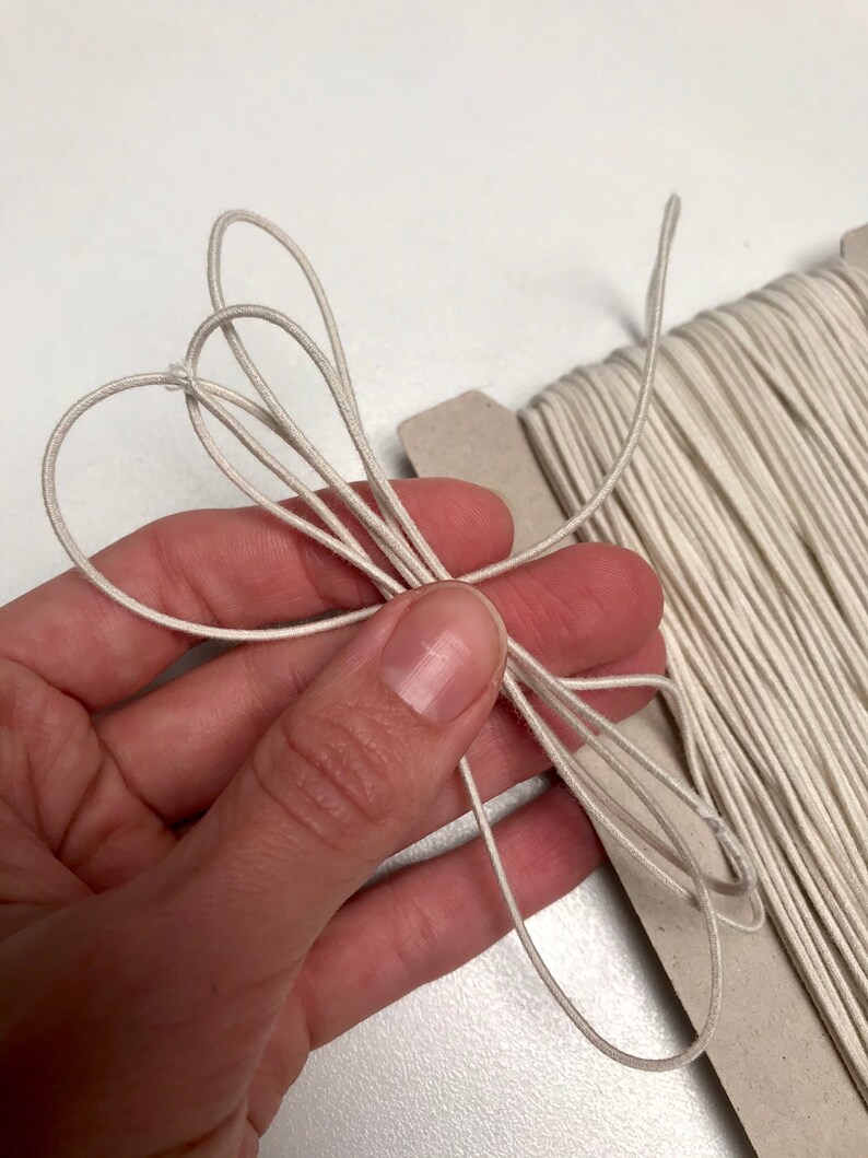 1.1mm Natural Rubber Organic Cotton Round Biodegradable Elastic for ClothingAccessories