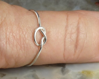 Sterling Silver Knot Ring, 18 gauge, Stacking Ring,Promise ring