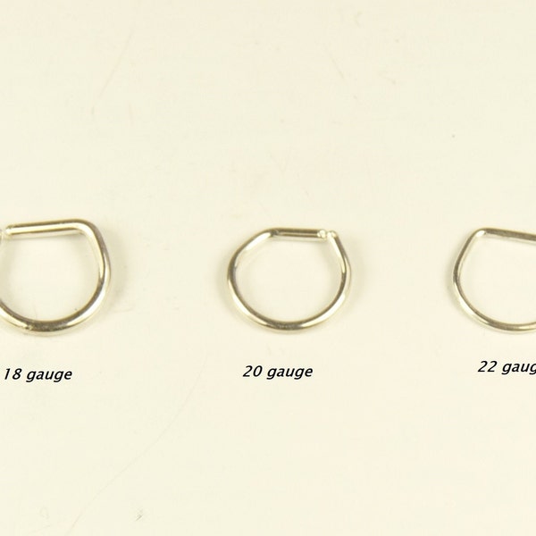 Septum Ring- Sterling Silver nose ring-22 , 20 or 18 gauge Ring-lightweight  ring ,Thin ring