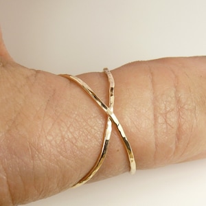 Criss Cross ring, Midi Ring, Gold Ring, X ring