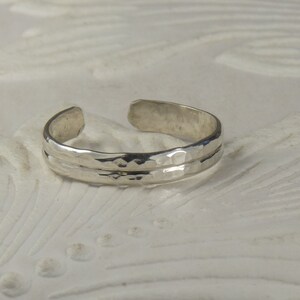 Toe Ring Sterling Silver Double Wire Hammered Ring Body - Etsy
