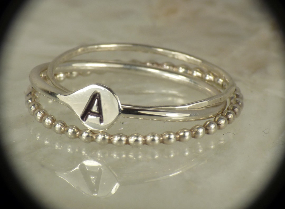 Initial Ring,stacking Rings, 3 Rings, Personalized Letter Stacks ...